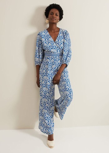 Phase Eight Amy Print V Neck Jumpsuit Multicolor Canada | MDTCYA-639